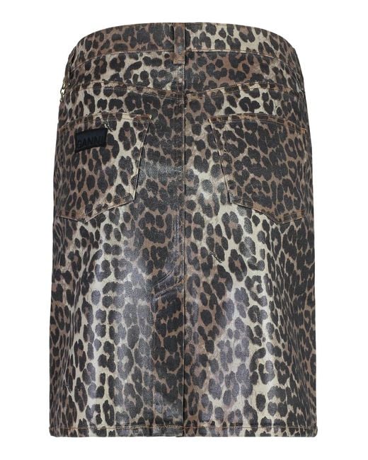 Ganni Gray Cotton Mini-Skirt