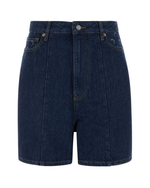 MARINE SERRE Blue Dark Solid Short