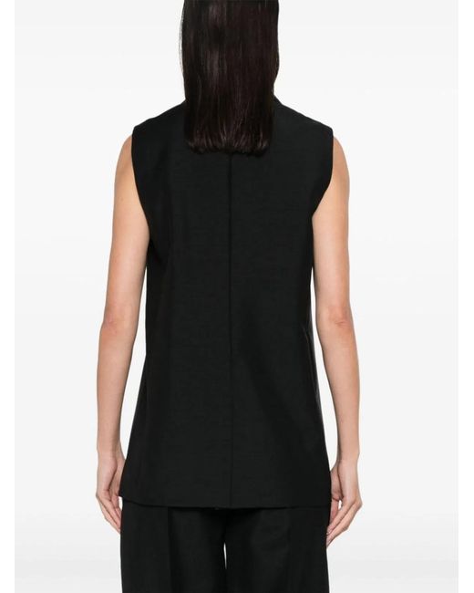 Fendi Black Wool Single-Breasted Vest