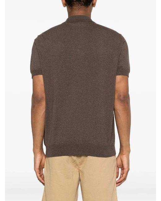 Woolrich Brown Knitted Polo for men