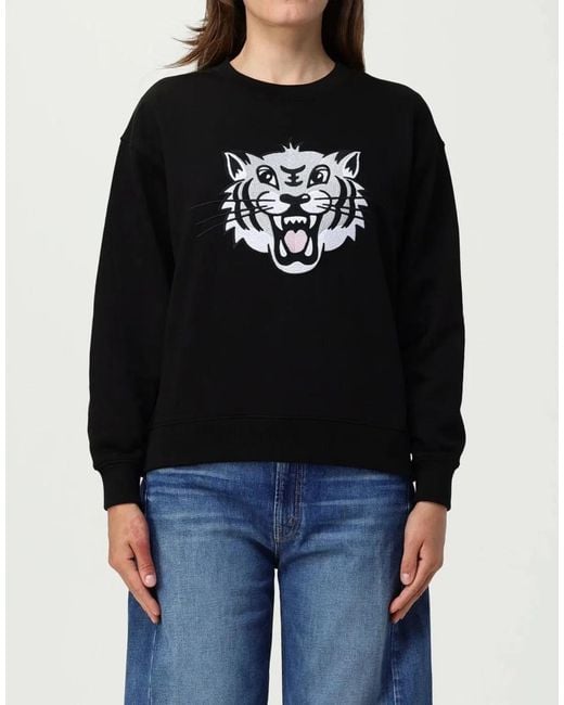 KENZO Black Happy Tiger Logo Sweatshirt