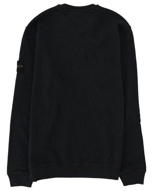 Stone Island Black Felpa Con Patch Logo for men