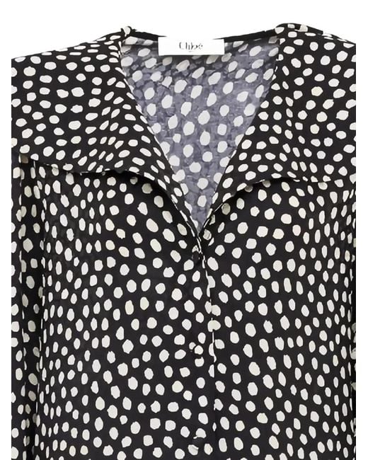 Chloé Black Polka Dot-Pattern Dress