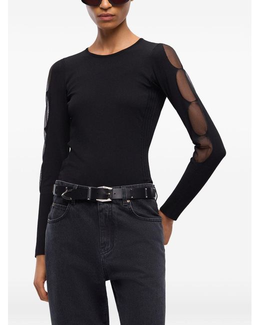 Pinko Black Viscose Polyester Sweater