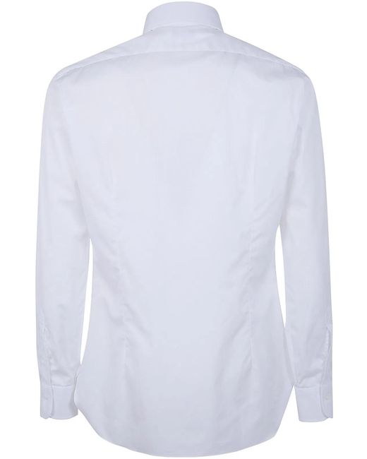 Barba Napoli White Classic Popeline Shirt for men