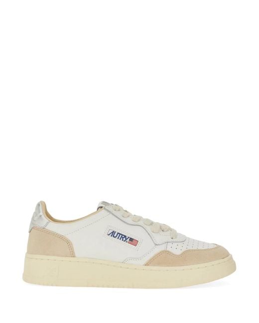 Autry White "Medalist Low" Sneaker