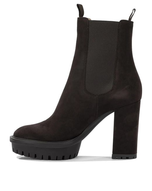 Gianvito Rossi Black "Barry" Pull-On Ankle Boots
