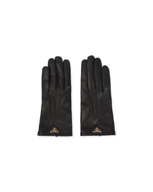 Prada Black Short Nappa Leather Gloves