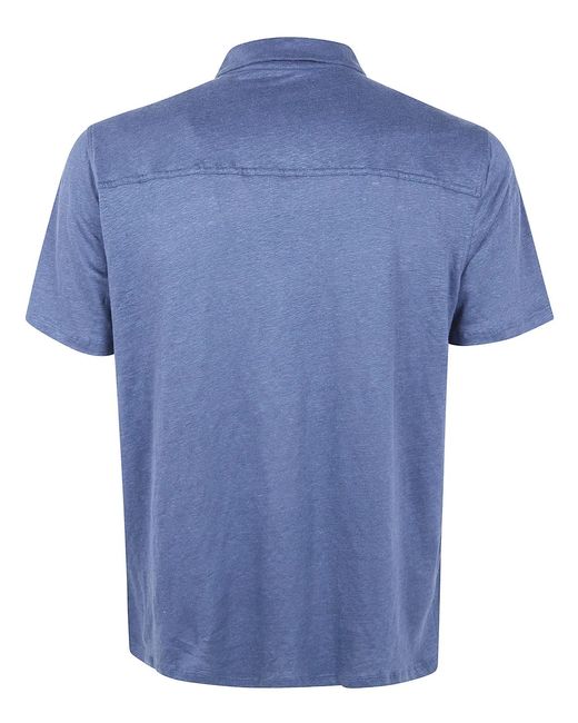 Majestic Blue Linen Short Sleeves Polo Shirt for men