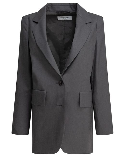 Max Mara Black Virgin Wool Mahair Silk Jacket