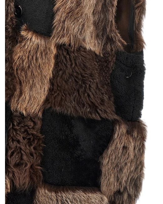 Marni Brown Long Shearling Vest
