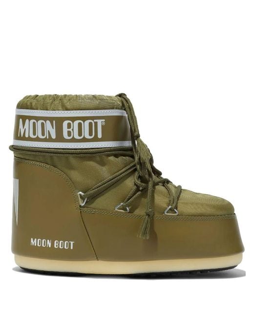 Moon Boot Green Sage Nylon Icon Low Ankle Boots