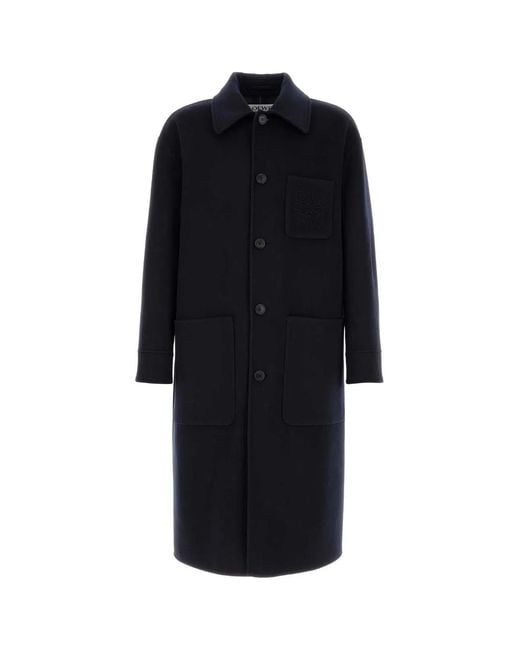Loewe Black Wool Blend Coat for men