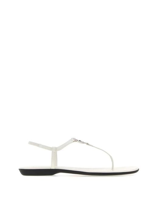Gucci White Leather Sandals