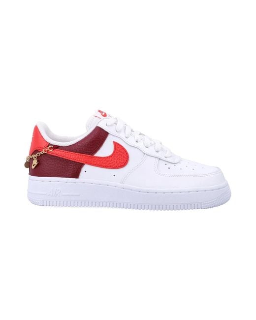 Nike Red Air Force 1 '07 Leather Sneakers