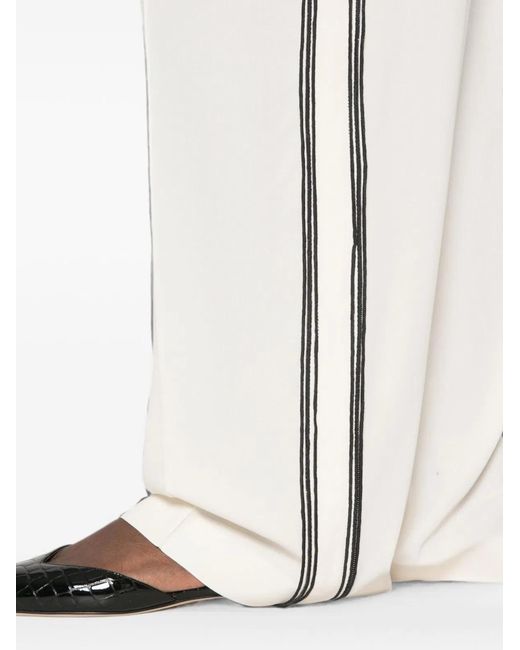 Fabiana Filippi White Silk Blend Trousers