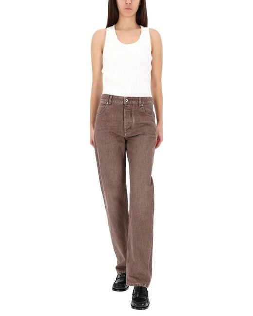 Bottega Veneta Brown Straight Denim Jeans