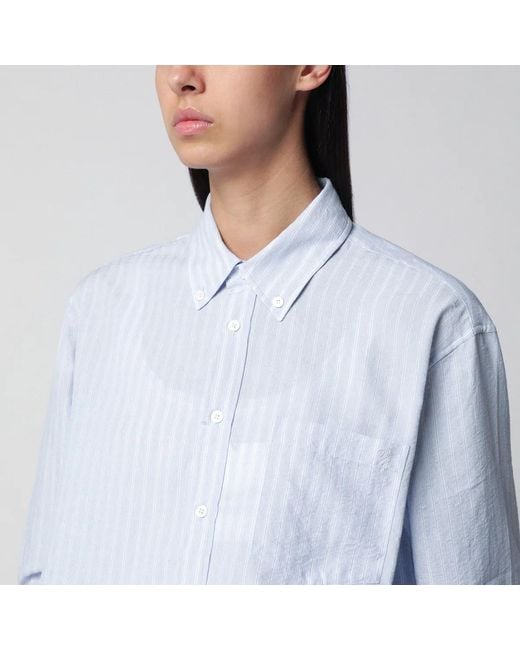 DUNST Blue Striped Cotton-Blend Shirt