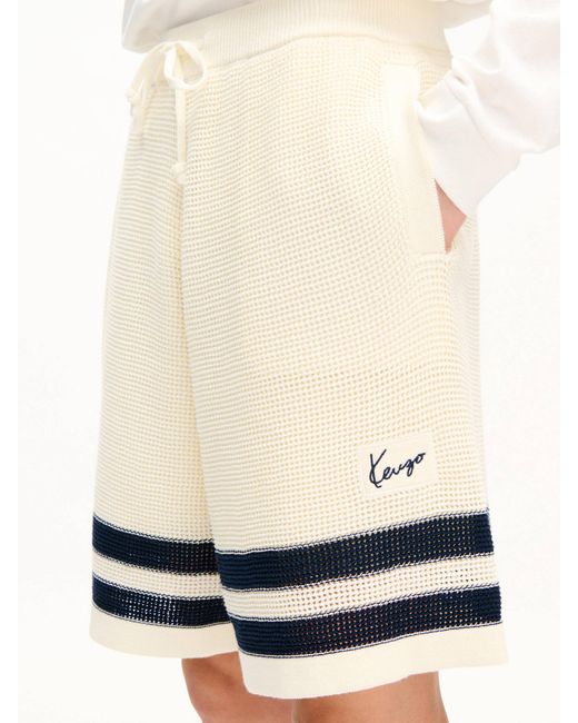 KENZO White Mesh Shorts for men
