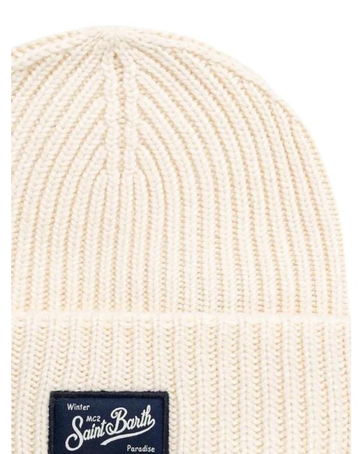 Mc2 Saint Barth White "Berry" Knitted Hat for men