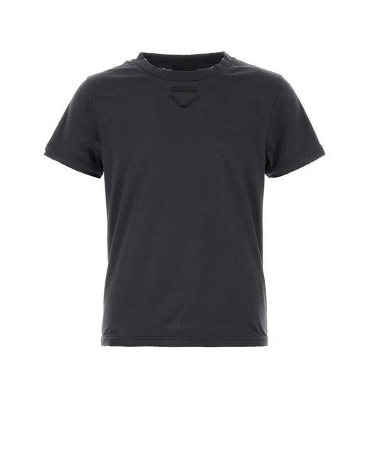 Prada Black Graphite Cotton T-Shirt for men