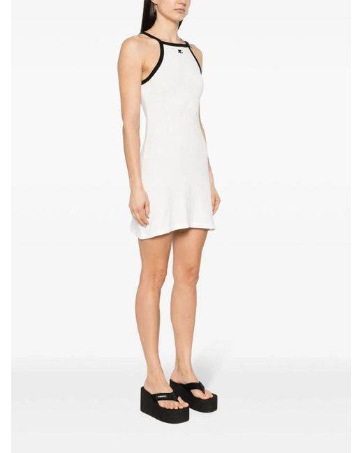Courreges White Courregès Buckle Contrast Short Dress