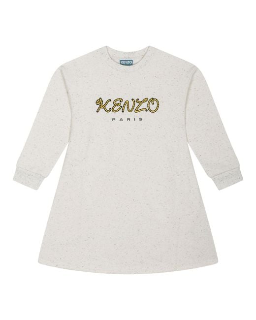 KENZO White Wicker Cotton Blend Dress