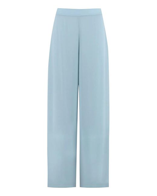 Clips Blue High-Waist Wide-Leg Trousers