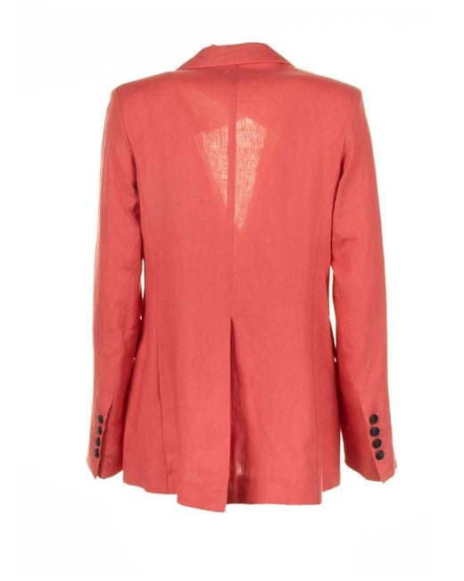 Eleventy Pink Double-Breasted Linen Jacket