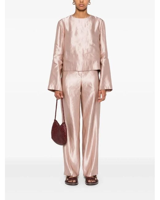 Loulou de Saison Pink Nino Round Neck Blouse
