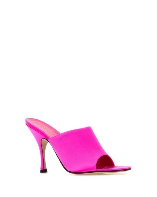 Gucci Pink Fuchsia Satin Mules