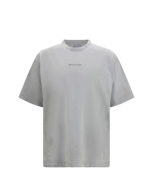 Balenciaga Gray Medium Fit Tshirt for men