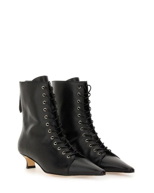 Aeyde Black Lace-Up Boot "Trixi"