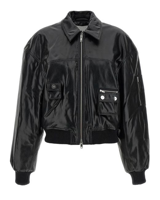 Ganni Black '7093 Future' Bomber Jacket
