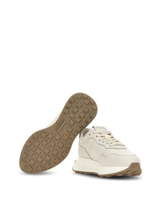 Hogan White H641 Smooth Leather Sneakers With Suede H