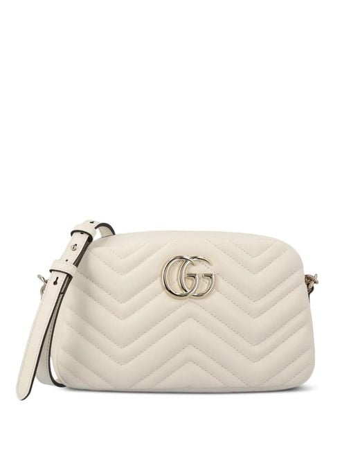 Gucci Natural Small Gg Marmont Chevron Shoulder Bag