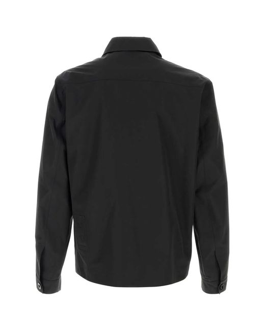 C P Company Black Nylon Blend Bonded Shirt for men