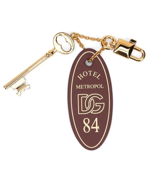 Dolce & Gabbana Metallic Dolce & Gabbana Keychain With Leather Tassel