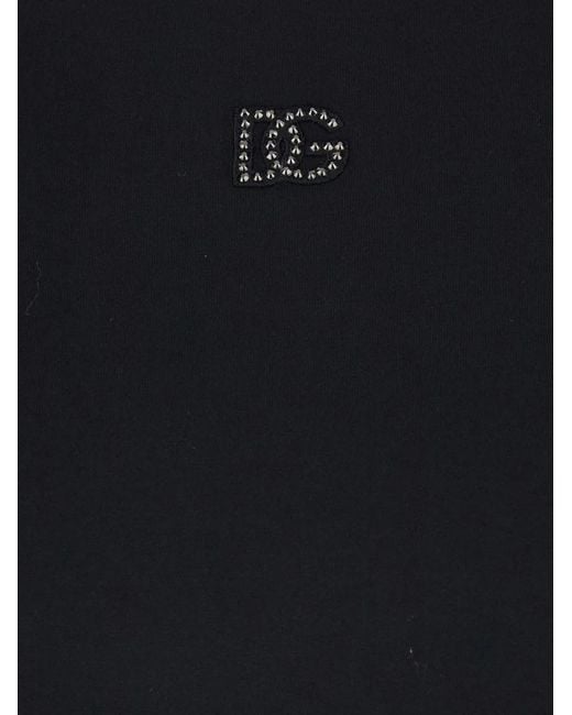 Dolce & Gabbana Black Dolce & Gabbana Crewneck Logo T-Shirt