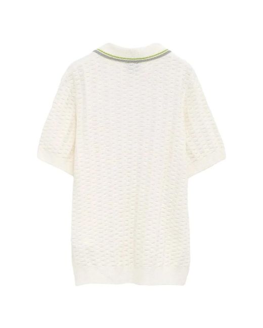 Casablanca White "Tennis Boucle" Polo Shirt for men
