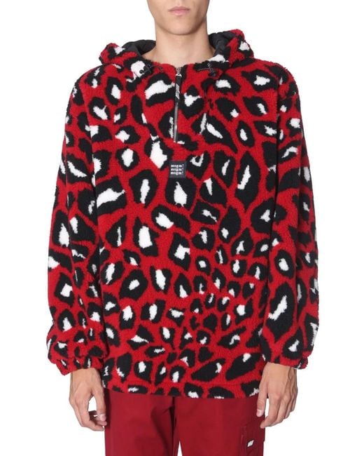 MSGM Red Shearling Jacket for men