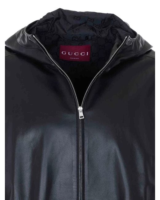 Gucci Blue Hooded Bomber for men
