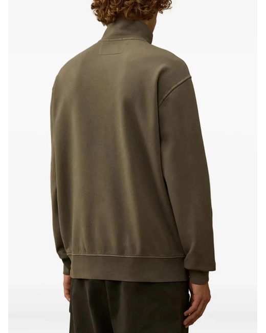 C P Company Green C.P.Company Half Zip Sweatshirt With Lens Pocket for men