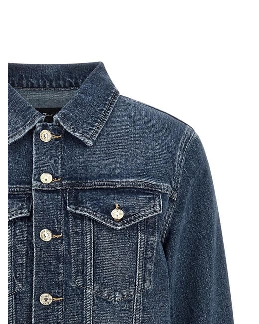 7 For All Mankind Blue 'Darted Shrunken' Jacket