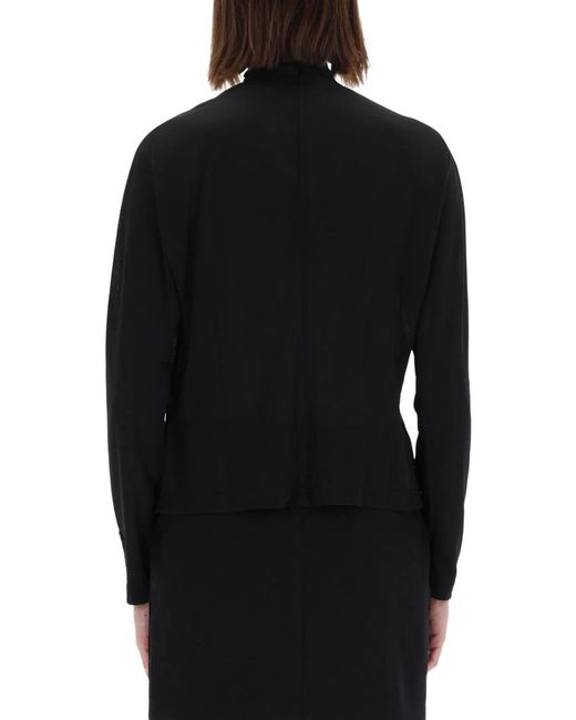 Versace Jeans Couture Black Shirt With Draped Collar