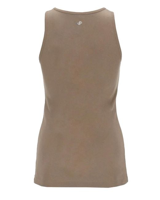 Patou Brown Logo Print Tank Top