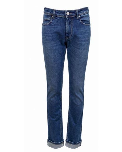Re-hash Blue Cotton Trousers for men