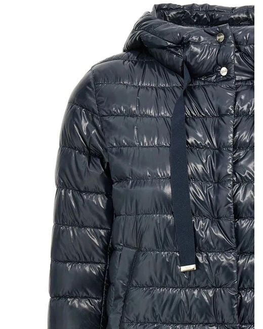 Herno Blue Nylon Short Down Jacket