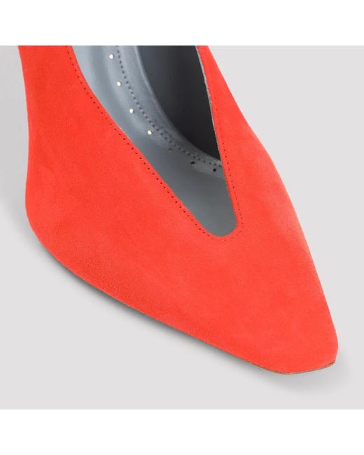 Balenciaga Red Tangerine Duchesse Pumps