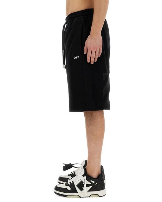Off-White c/o Virgil Abloh Black Bermuda With Logo for men
